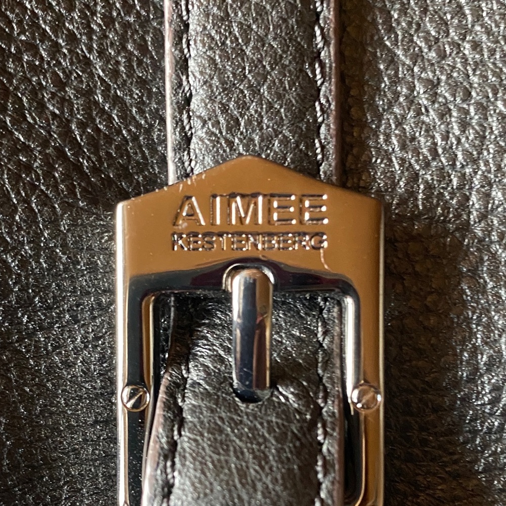 Aimee Kestenberg Black Leather Strap with Polished Silver Buckle